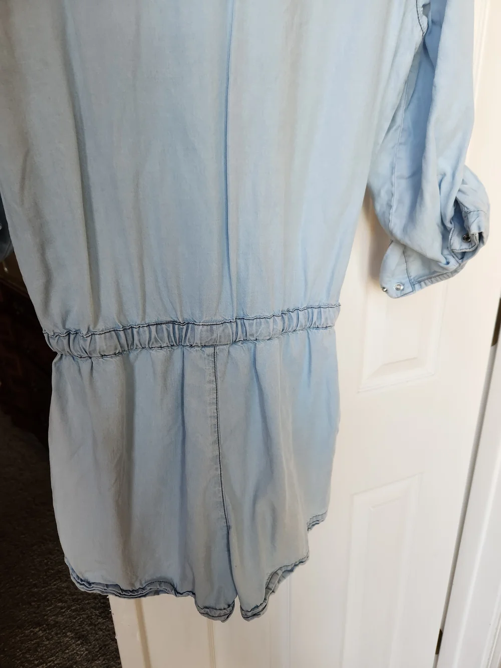 Sanctuary Light Blue Shirt  Denim Utility Jumpsuit. Size Small Gently Used